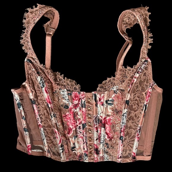 Victoria's Secret Other - Victoria’s Secret Dream‎ Angels Pink Floral Unlined Corset Top Size Small